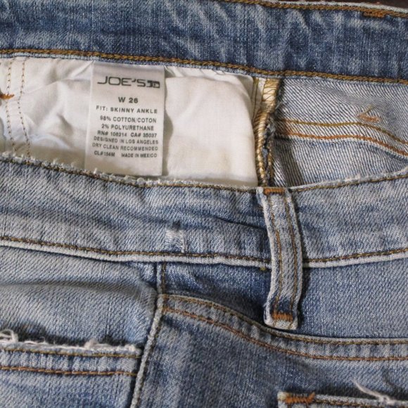 Joe's Skinny Ankle Destructed Jeans in Cooper Sz 26 EUC - Picture 8 of 9